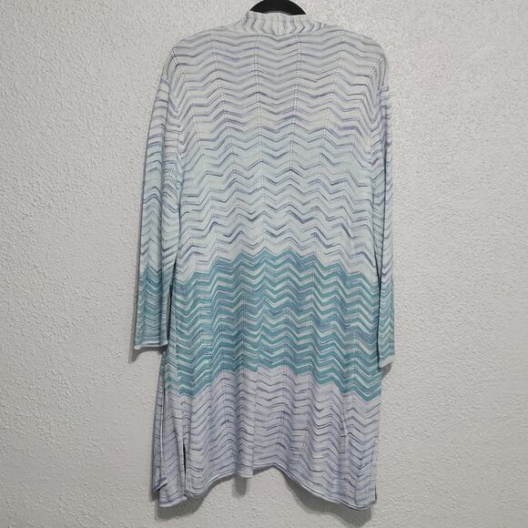 Chicos Womens Cardigan & Tank Set Size XL Cozy Beach Coastal Crochet Knit Pastel - Picture 2 of 9